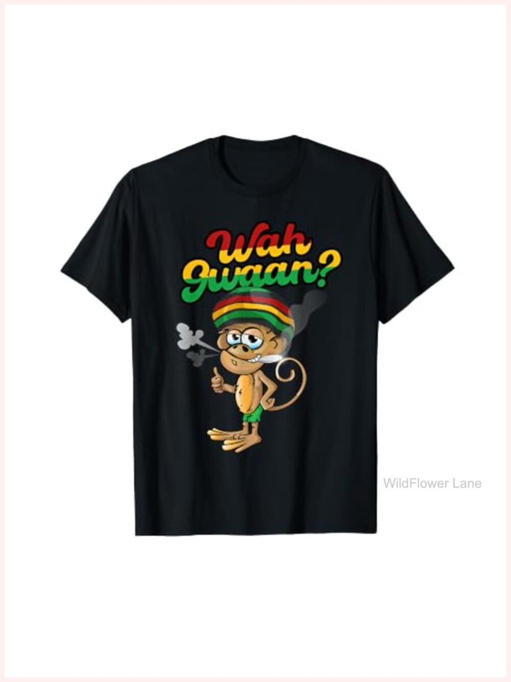 Wah Gwaan Patois Jamaica Rasta Monkey Jamaican Slang T-Shirt